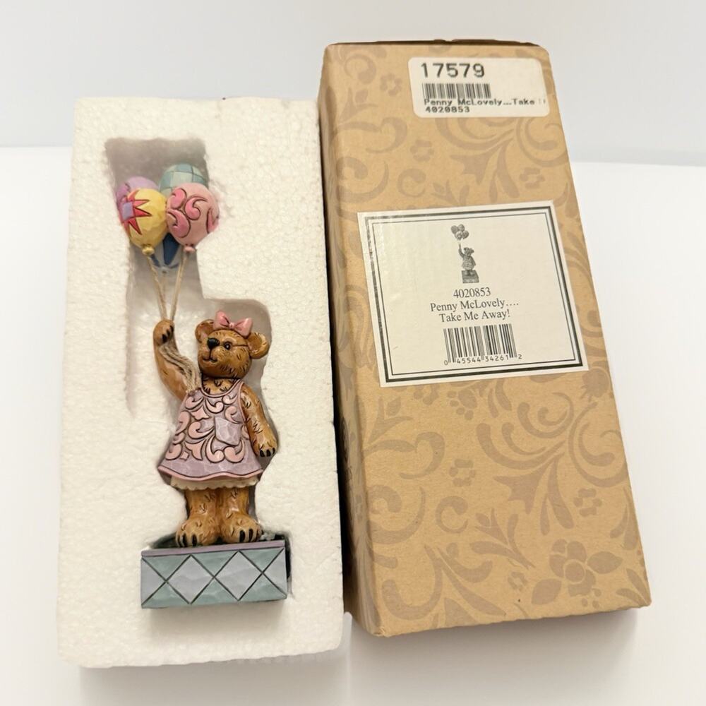 New JIM SHORE Boyds Bears Penny McLovely Take Me Away Bear Balloons 3654/65 - Picture 2 of 16